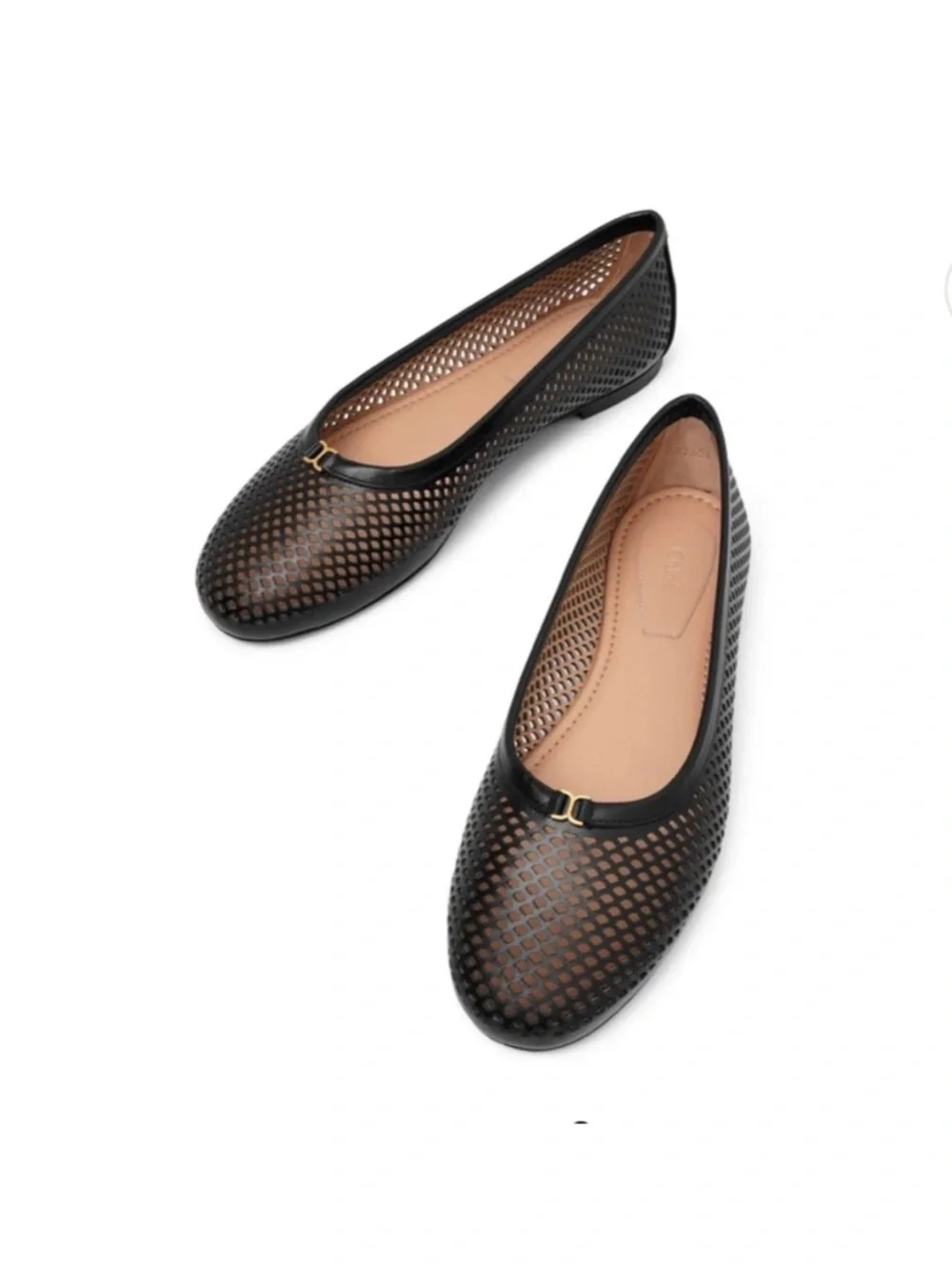 CHLOE BLACK LEATHER BALLERINAS SIZE 36